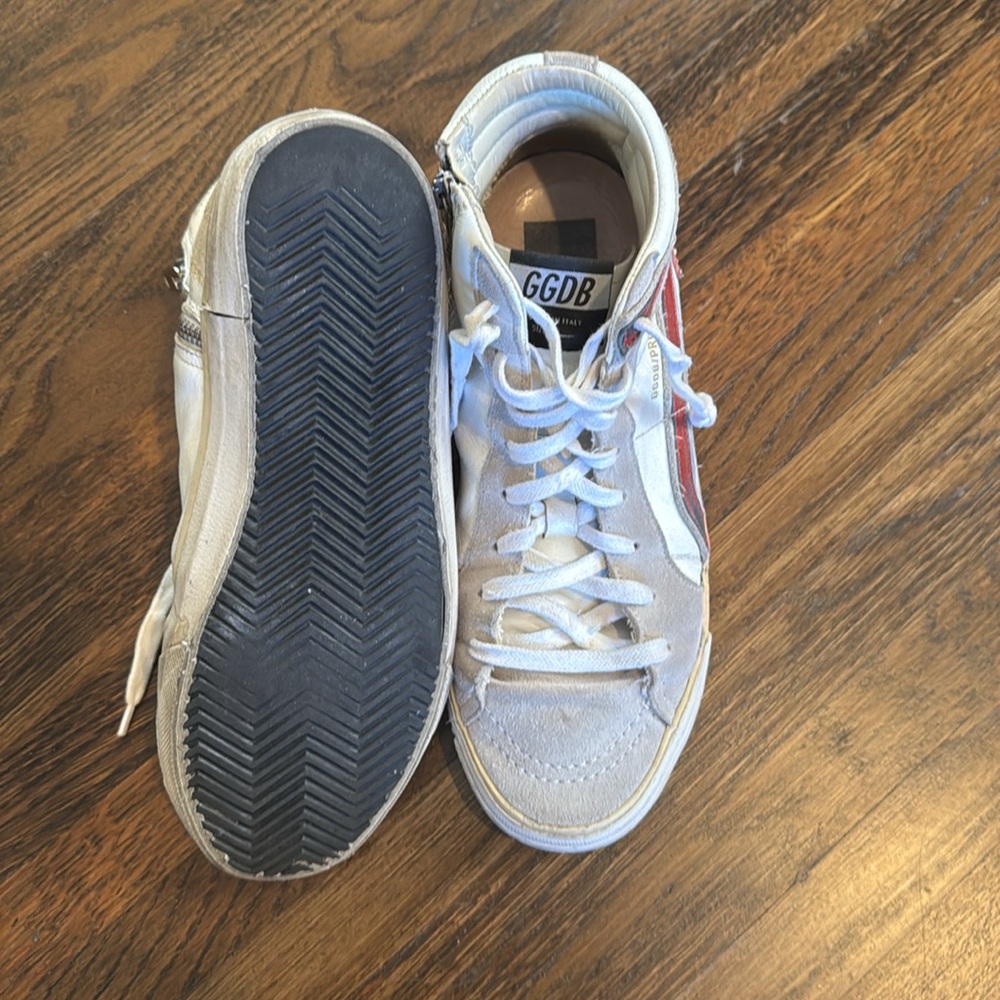 Golden Goose Deluxe Brand White High-Top Sneakers - Picture 3 of 6